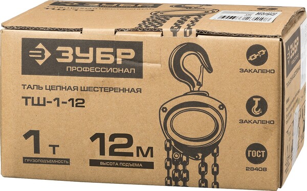 Таль ручная шестеренная Зубр Профессионал ТШ-1-12,1т,12м  43083-1  43083-1_z01