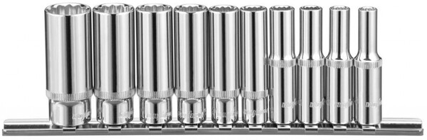 Набор головок торцевых глубоких Ombra 12-гранных 1/4"DR на держателе, SAE 3/16"--9/16", 10 предметов 914910