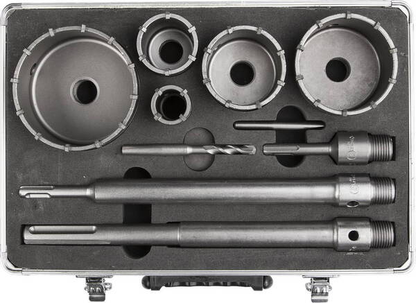 Набор коронок по бетону с оснасткой ЗубрПрофессионал d33 68мм Alu кейс  29185-H2-10  29185-H10