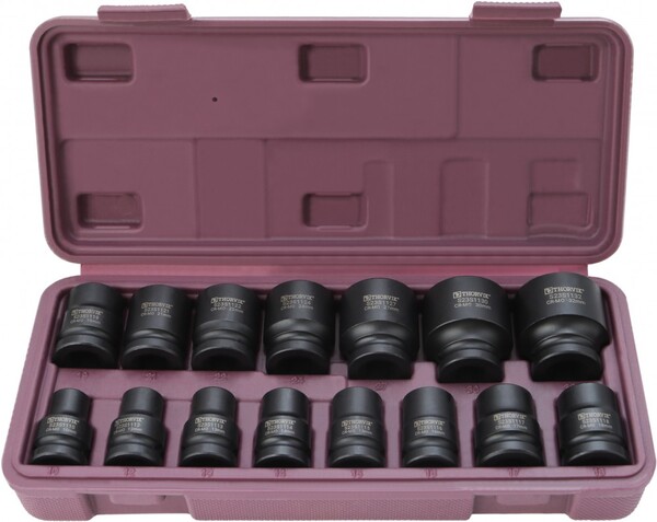 Набор головок торцевых ударных Thorvik 1/2"DR, 10-32 мм,  15 предметов S23S1115S