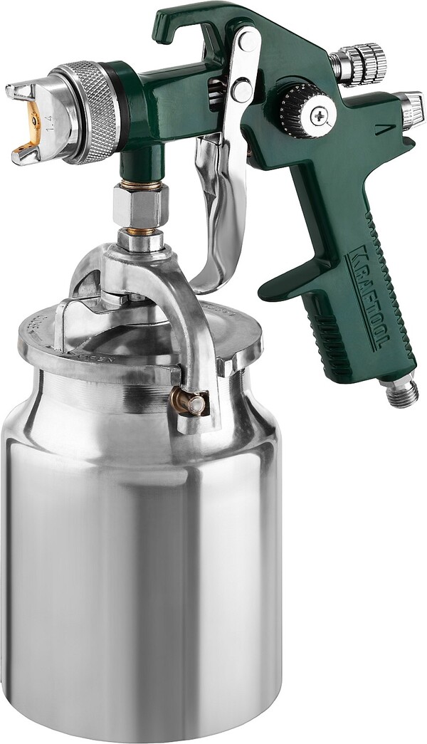 Краскораспылитель пневматический KRAFTOOL AirKraft, HVLP, 1.4мм, с нижним бачком 06520-1.4