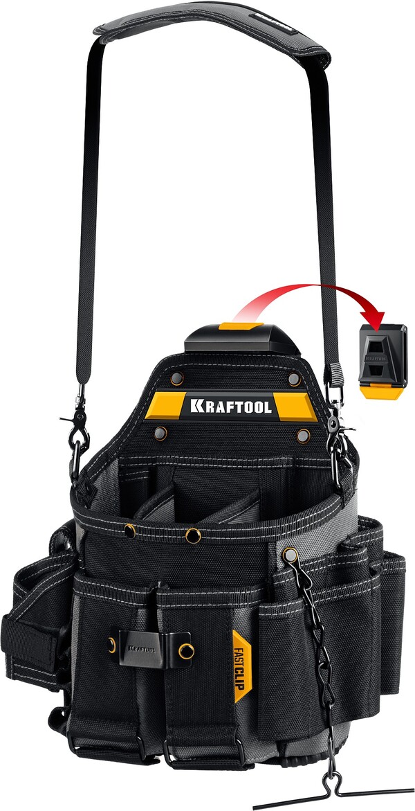 Поясная сумка KRAFTOOL KPB-23 с быстросъёмным креплением FastClip, 290 х 310 мм  38766 