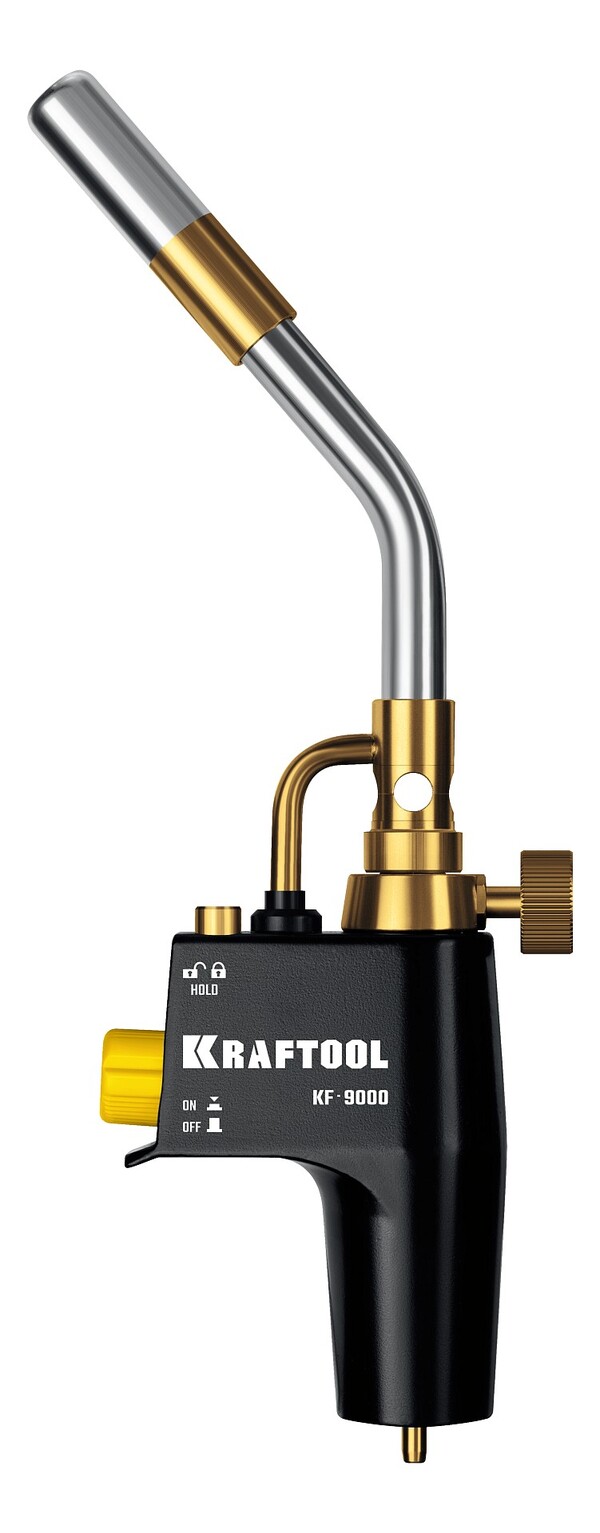 Газовая горелка Kraftool Blue Fire KF-9000 с пьезоподжигом на баллон турбо нагрев + 30% 2000°C 55510
