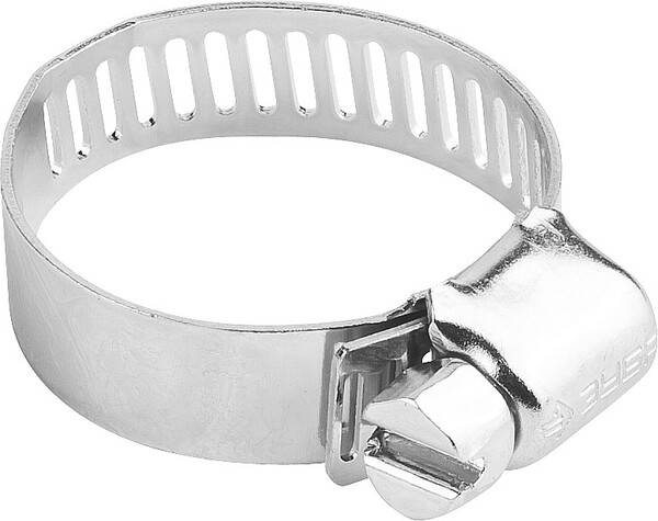 Хомут Зубр Х-12П, 40 - 64 мм, просечная лента 12.7 мм, цинк, 100 шт, стальной  37805-040-64-100 