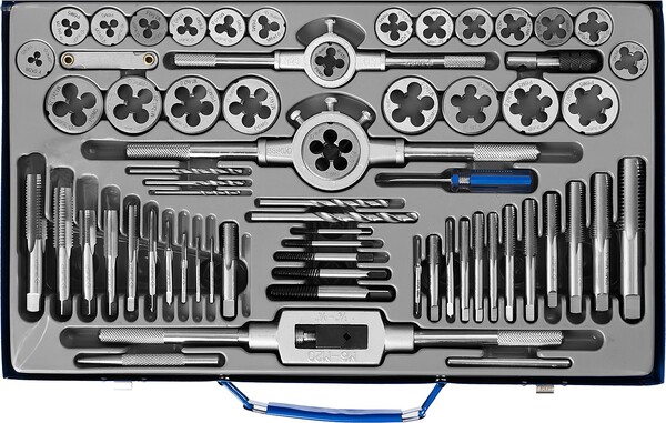 Набор метчиков и плашек Зубр Профессионал 65предм, сталь Р6М5 28110-H65