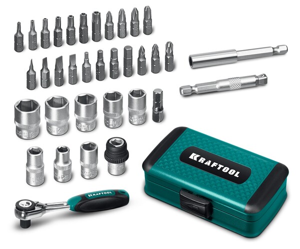 Набор инструмента универсальный Kraftool 1/4″ X-Drive 35, 35 предм 27974