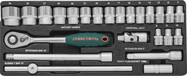Набор инструмента Jonnesway 1/2"DR;8-34мм;24пред. S04H4724S