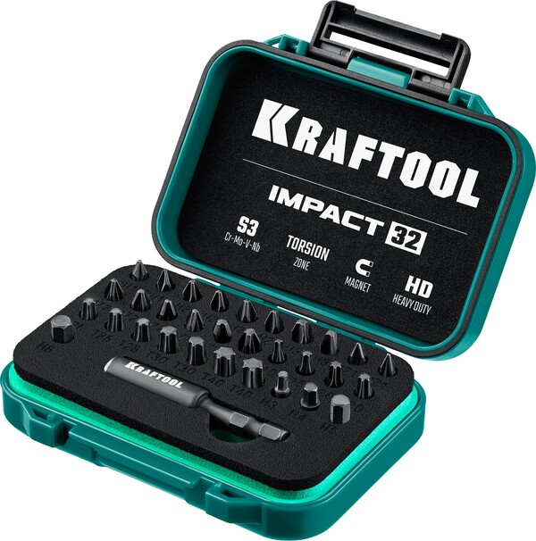 Набор бит Kraftool ударных Impact-32 32шт 26066-H32
