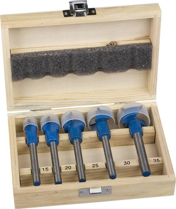 Набор композитных сверл форстнера по дереву Зубр 5шт: 15-20-25-30-35мм, твердосплавные резцы 29945-H5