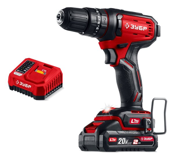 Аккумуляторная дрель-шуруповерт Зубр 20В 40Н·м 1АКБ LMS 2А·ч ДШУ-40-21