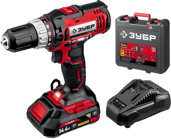 Аккумуляторная дрель-шуруповерт Зубр С1 14.4В 35Н·м 1АКБ  2А·ч  ДШЛ-145-21