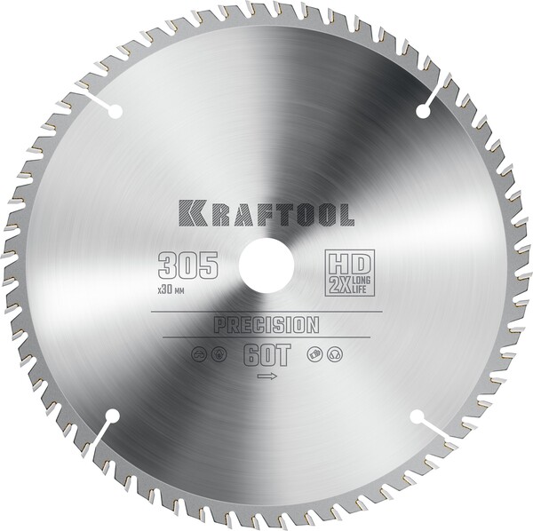 Пильный диск по дереву Kraftool Precision 305*30мм 60Т 36952-305-30