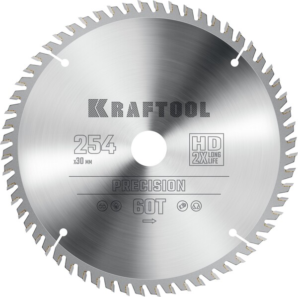 Пильный диск по дереву Kraftool Precision 254*30мм 60Т 36952-254-30