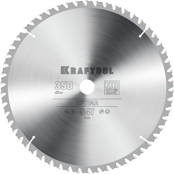 Пильный диск по дереву Kraftool Optima 350*30мм 54Т 36951-350-30