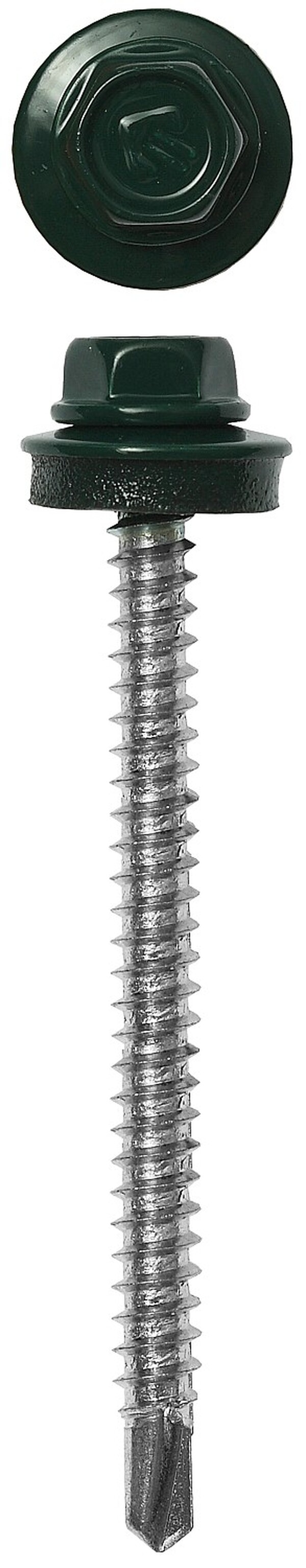 Саморез ЗУБР СКД 6005, 35 х 4.8 мм, зелёный насыщ., 1800 шт, кровельный, Профессионал  4-300310-48-035-6005 