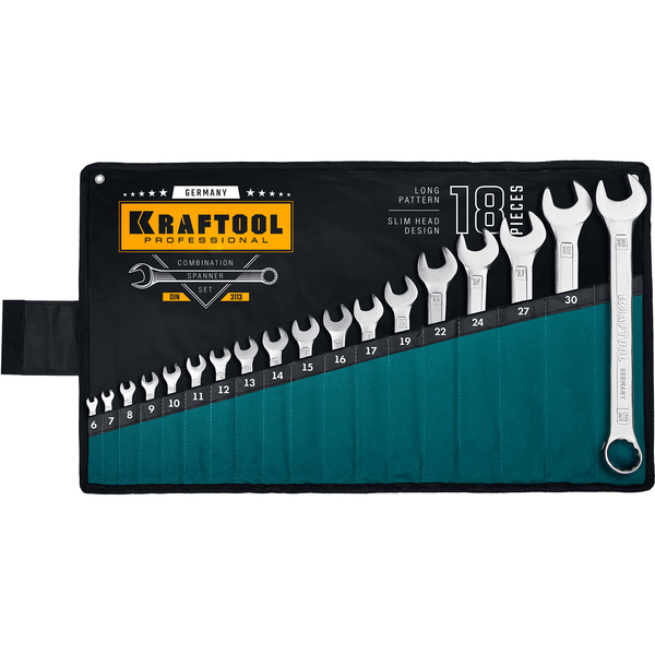 Набор ключей комбинированных гаечных KRAFTOOL 18 шт, 6 - 32 мм 27079-H18_z01