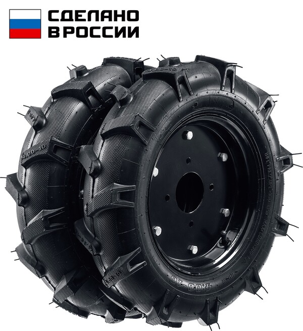 Колеса пневматические для мотоблоков ЗУБР КП-2, 4.00-10, 2 шт. 707106-2
