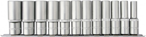 Набор головок торцевых глубоких Thorvik 1/2"DR на держателе, 10-24 мм, 12 предметов S13S2112SM