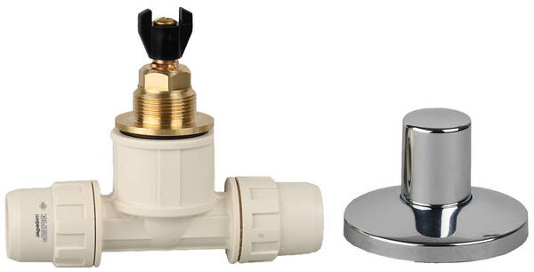 Кран запорный ЗУБР ШиреФит, штуцер с гайкой 20мм 51570-20