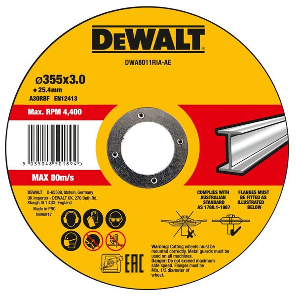 Круг отрезной по металлу DeWalt HP 355*25.4*3.0 DWA8011RIA-AE