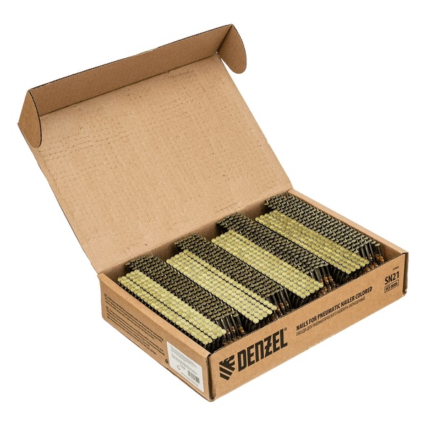 Гвозди Denzel для пневматического нейлера  крашен.  SN21 65мм* 2,9мм 2000шт 57695