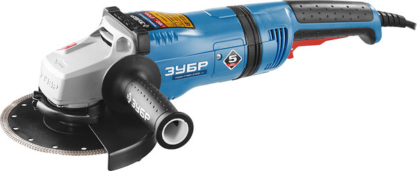 Угловая шлифовальная машина Зубр Профессионал АВТ 2100Вт d180мм УШМ-П180-2100 ПВ