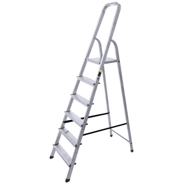 Стремянка алюминиевая SNIRREX SC1AA6 со стальной площадкой 6 ступеней 1202010004