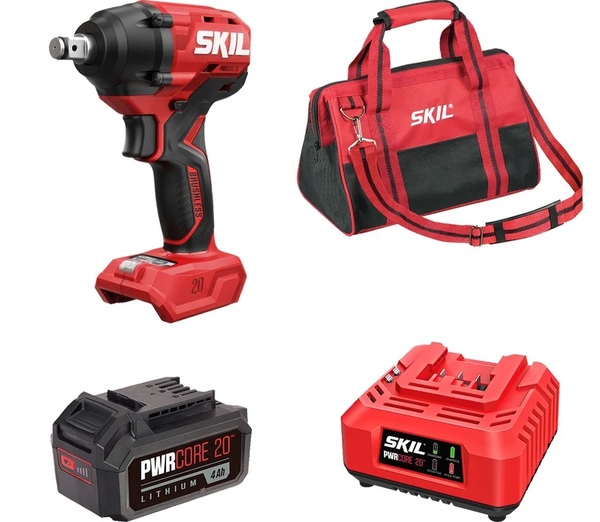 Аккумуляторный набор SKIL гайковерт IW6720 (330Нм) + АКБ (4Ач) + ЗУ (60W) + сумка 9-1-016