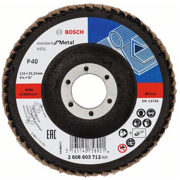 Круг лепестковый Bosch 115мм К40  прямой  2608603712