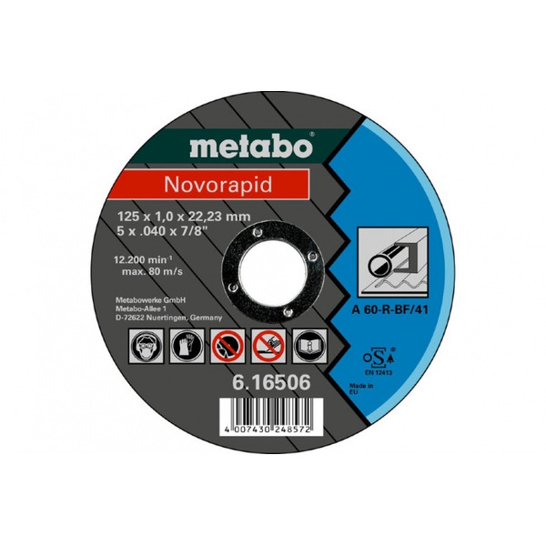 Круг отрезной по стали Metabo Novorapid 125*1,0*22,2мм 616506000