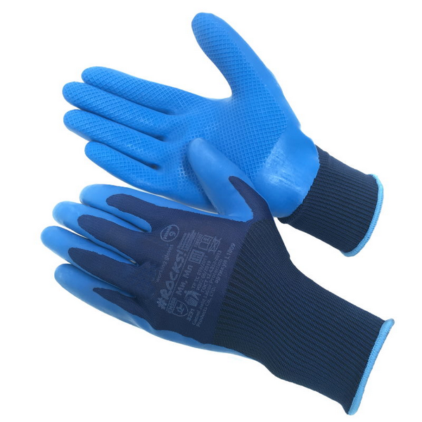Перчатки Irwest нейлоновые синие с латексным покрытием р.9 L  L1009 15232
