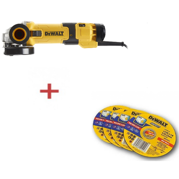 Угловая шлифовальная машина DeWalt DWE4257D4-RK  набор дисков 