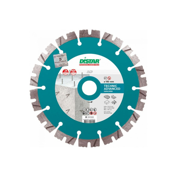 Диск алмазный Distar Technic 1A1RSS/C3-H 180*2.4/1.8*10*22.23-14 14315086014