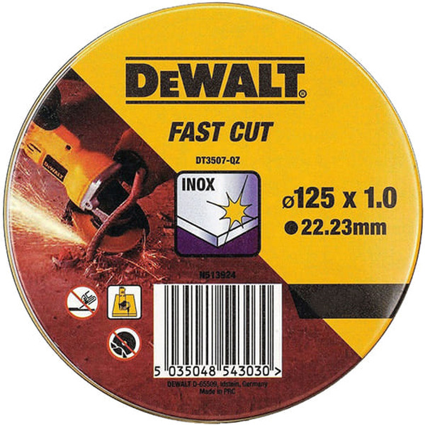 Круг отрезной по металлу DeWalt 125*1,0*22.2мм DT3507-QZ