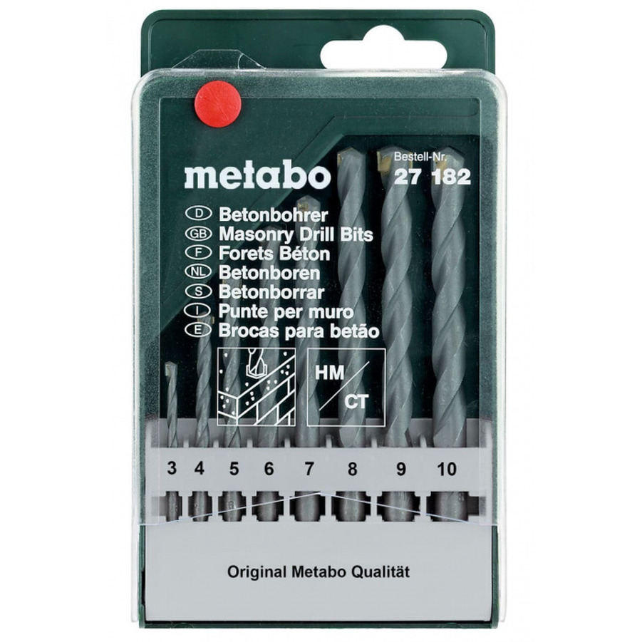 Набор сверл Metabo  8шт  classic HM 3-10мм 627182000