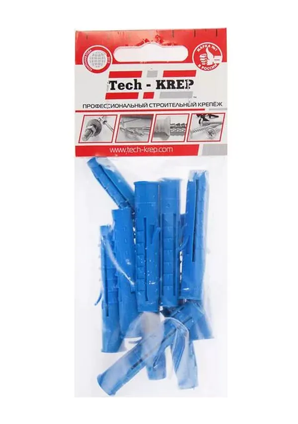 Дюбель распорный Чапай 8х80 шипы+усы  полипропилен   9 шт  - пакет Tech-Krep 111131 упак 10