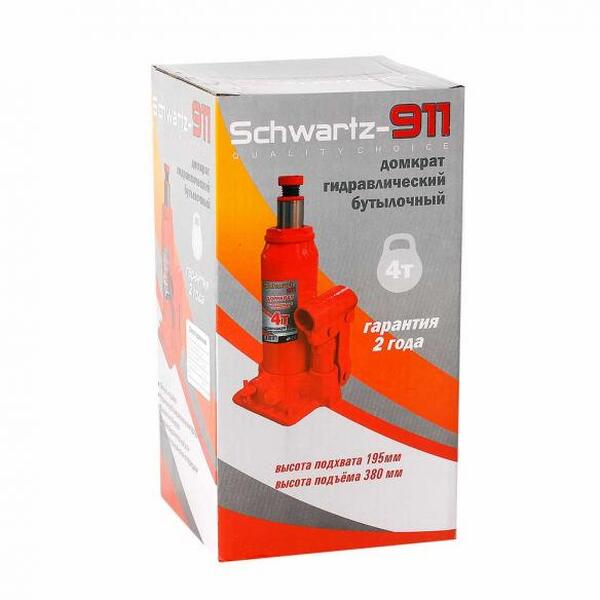 Домкрат гидравлический SCHWARTZ-911 4т (195-380мм) DOMK0005