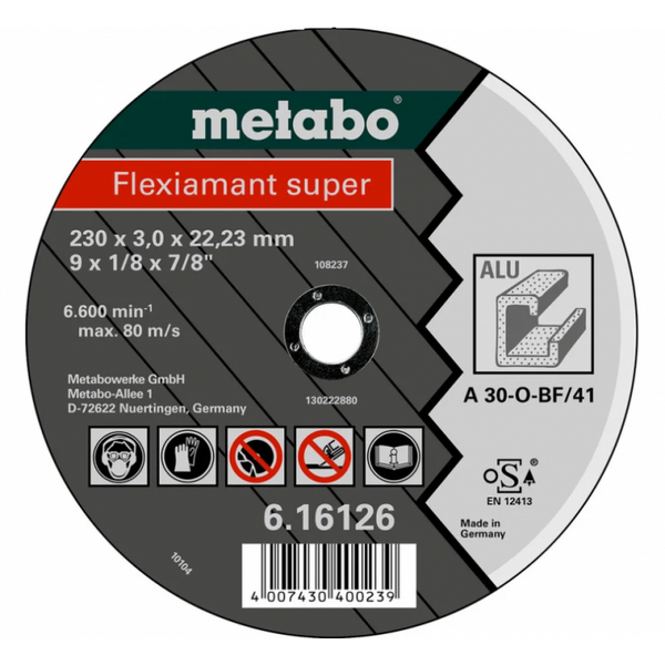Круг отрезной Metabo ALU Flexiamant S 230*3.0*22,23мм 616126000