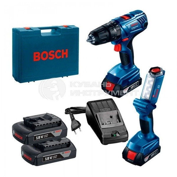 Аккумуляторный набор Bosch (шуруповерт GSR 180-Li и фонарь GLI 18V-300 Li) 06019F8103