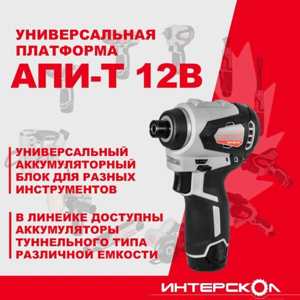 Аккумуляторный шуруповерт Интерскол ШАУ-220/12ВЭ 2*2Ач 803.2.2.70