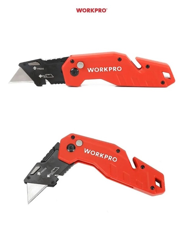 Нож WorkPro складной металл 10 лезвий WP211018