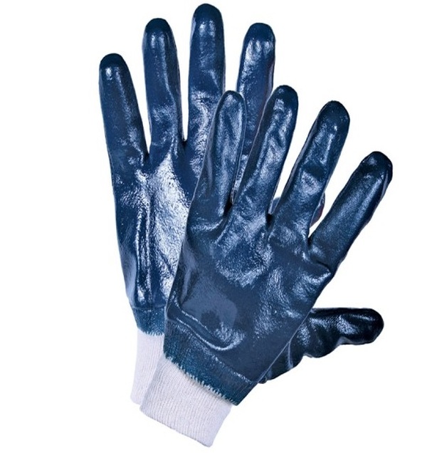 Перчатки Сталер с нитриловым покрытием синие широкая манжета 11р