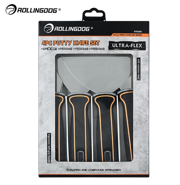 Набор шпателей Rollingdog Professional Ultra-Flex 1/ 3/ 4/ 6"  25/75/100/150мм  50360