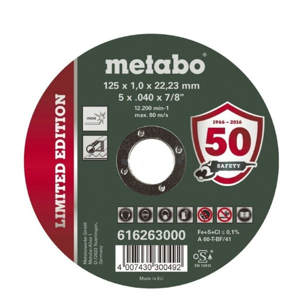 Круг отрезной Metabo 125*1.0мм  Inox  616263000